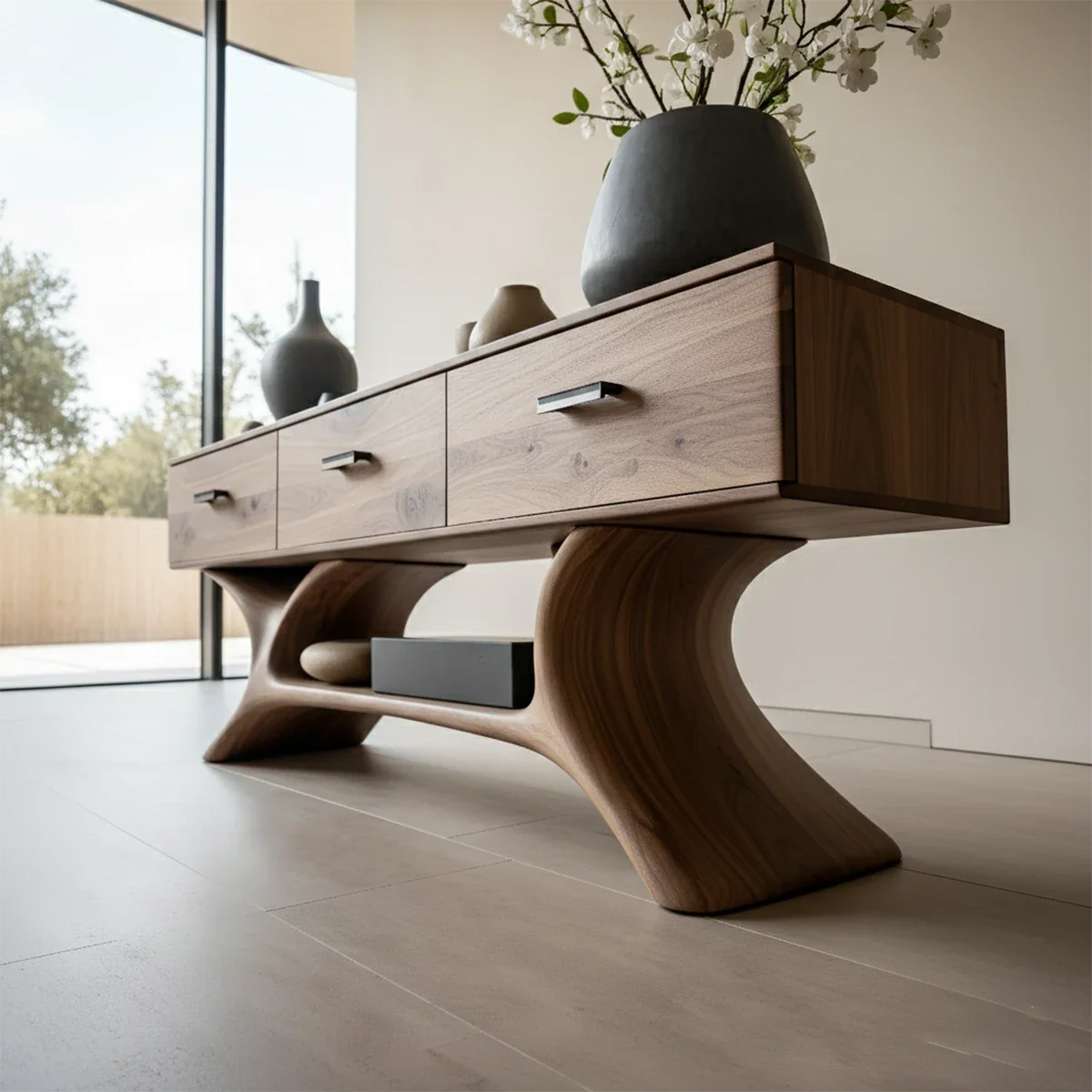 Entryway Console Table in Natural Solid Wood with Storage Drawers for Modern Homes - ArborisWood - 6