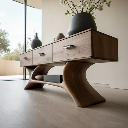 Entryway Console Table in Natural Solid Wood with Storage Drawers for Modern Homes - ArborisWood - 6