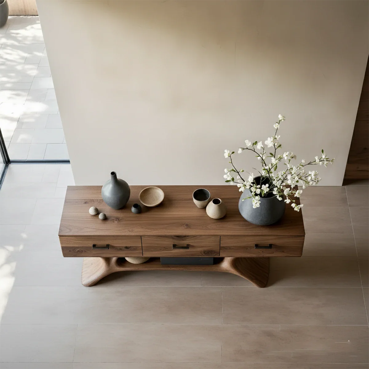 Entryway Console Table in Natural Solid Wood with Storage Drawers for Modern Homes - ArborisWood - 7