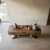 Entryway Console Table in Natural Solid Wood with Storage Drawers for Modern Homes - Arboriswood - 7