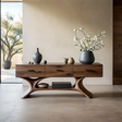 Entryway Console Table in Natural Solid Wood with Storage Drawers for Modern Homes - Arboriswood