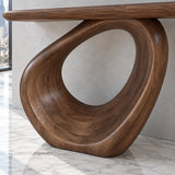 Entryway Table with Continuous Ribbon-Loop Pedestal and Rounded-End Slab Top - Arboriswood - 4