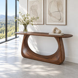 Entryway Table with Looping Ring Pedestal Base and Pill-Shaped Oval Top - Arboriswood - 2