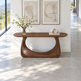Entryway Table with Looping Ring Pedestal Base and Pill-Shaped Oval Top - Arboriswood - 5