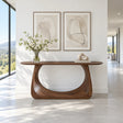 Entryway Table with Looping Ring Pedestal Base and Pill-Shaped Oval Top - Arboriswood