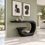 Entryway Table with Storage, Curling Hook Pedestal and Nested Open Shelf - Arboriswood - 10