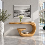 Entryway Table with Storage, Curling Hook Pedestal and Nested Open Shelf - Arboriswood - 9