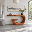 Entryway Table with Storage, Curling Hook Pedestal and Nested Open Shelf - Arboriswood