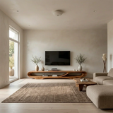 Floating Open Shelf TV Stand Solid Wood Sculptural Media Console - ArborisWood - 2