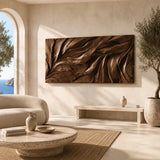 Sculptural wall decor with sweeping contours brings movement to contemporary interiors