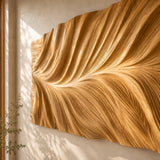 Deep flowing grooves shape this wall art into a bold focal point for modern open spaces