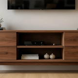 Geometric Angular TV Stand Solid Wood Storage Console Open Shelf - Arboriswood - 3