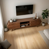 Geometric Angular TV Stand Solid Wood Storage Console Open Shelf - Arboriswood - 5