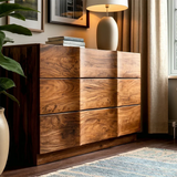 Grid Drawer Sideboard in Natural Solid Wood for Contemporary Interiors - ArborisWood - 4