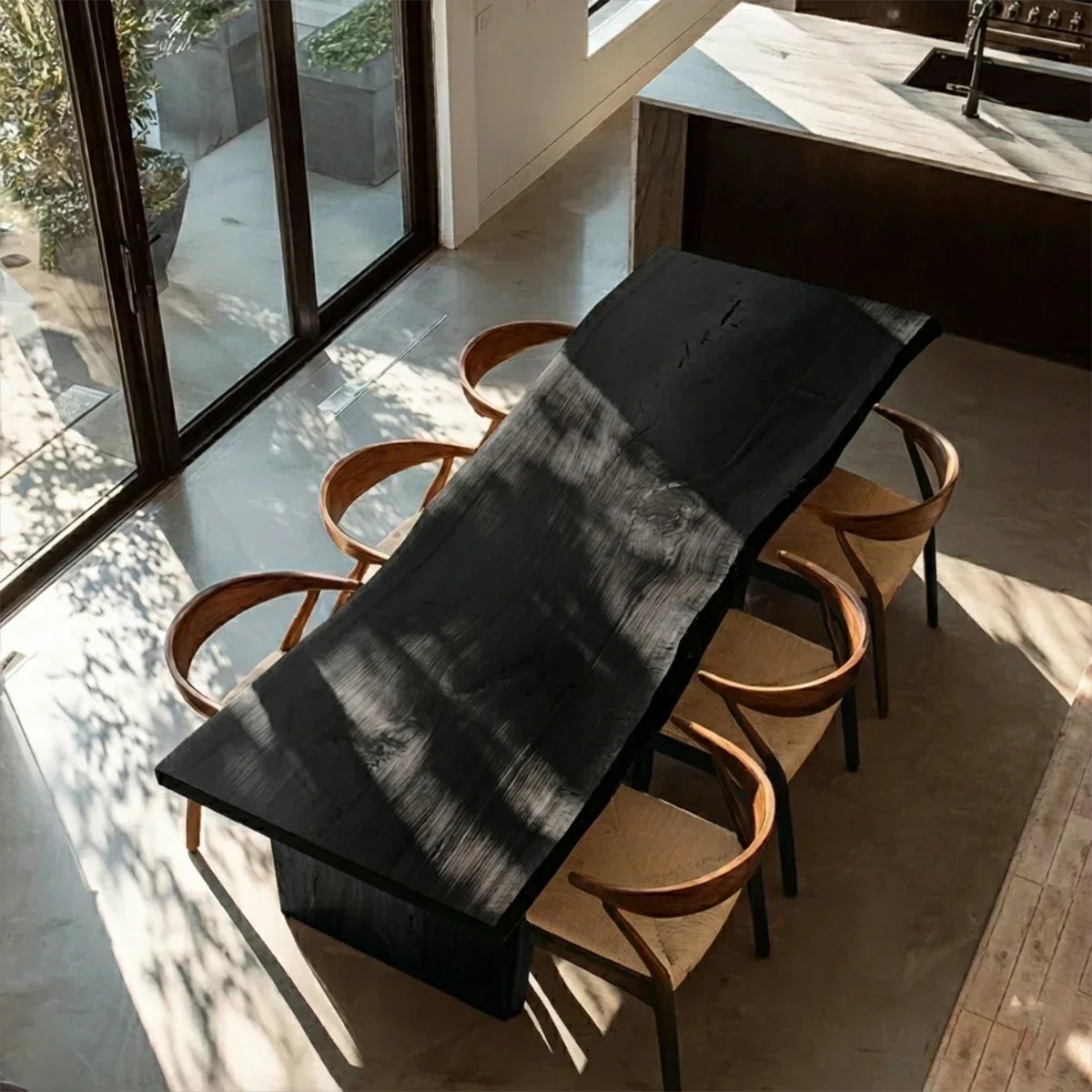 Handcrafted Solid Wood Dining Table with Organic Edge Slab and Natural Grain Character - Arboriswood - 7
