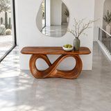Infinity Console Table, Figure-Eight Ribbon Pedestal and Rounded-End Slab Top - Arboriswood - 5
