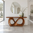 Infinity Console Table, Figure-Eight Ribbon Pedestal and Rounded-End Slab Top - Arboriswood