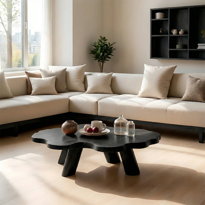 Japandi Low Coffee Table – Solid Wood Organic Minimalist Living Room Table - ArborisWood - 7