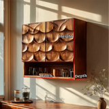 Kitchen Wall Storage Cabinet with Hand Carved Doors and Open Shelf Unit - Arboriswood - 9