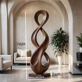 Large Abstract Wood Sculpture with Infinity Loop Form and Continuous Flow Design - ArborisWood - 10