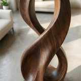 Large Abstract Wood Sculpture with Infinity Loop Form and Continuous Flow Design - ArborisWood - 4