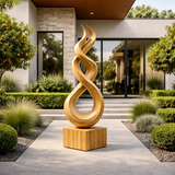 Large Wood Sculpture with Twisting Spiral Form and Sculptural Statement Design - ArborisWood - 2