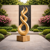 Large Wood Sculpture with Twisting Spiral Form and Sculptural Statement Design - ArborisWood - 3