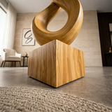 Large Wood Sculpture with Twisting Spiral Form and Sculptural Statement Design - ArborisWood - 5