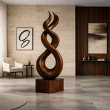 Large Wood Sculpture with Twisting Spiral Form and Sculptural Statement Design - ArborisWood - 8