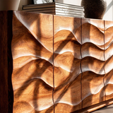 Layered Relief Sideboard Cabinet in Natural Solid Wood for Modern Living - ArborisWood - 4