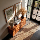 Layered Relief Sideboard Cabinet in Natural Solid Wood for Modern Living - ArborisWood - 6