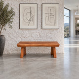Live Edge Bench with Single Thick Slab Seat on Twin Flared A-Frame Slab Legs - Arboriswood - 11