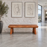 Live Edge Bench with Single Thick Slab Seat on Twin Flared A-Frame Slab Legs - Arboriswood - 13