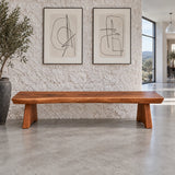 Live Edge Bench with Single Thick Slab Seat on Twin Flared A-Frame Slab Legs - Arboriswood - 14