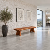 Live Edge Bench with Single Thick Slab Seat on Twin Flared A-Frame Slab Legs - Arboriswood - 3