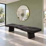 Live Edge Bench with Wavy Single-Slab Seat on Two Chunky Block Legs - Arboriswood - 10
