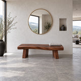 Live Edge Bench with Wavy Single-Slab Seat on Two Chunky Block Legs - Arboriswood - 12