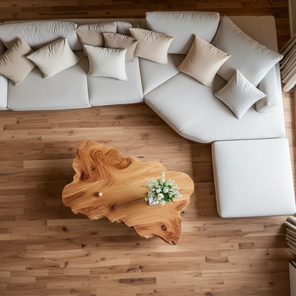 Live Edge Coffee Table Organic Shape – Natural Wood Center Table for Living Room - ArborisWood - 5