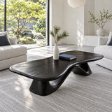 Live Edge Coffee Table with Free-Form Slab on Single S-Ribbon Disc-Foot Base - Arboriswood - 10