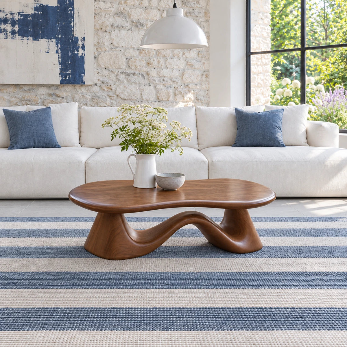 Live Edge Coffee Table with Free-Form Slab on Single S-Ribbon Disc-Foot Base - Arboriswood - 11