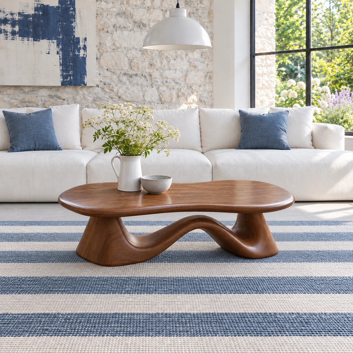 Live Edge Coffee Table with Free-Form Slab on Single S-Ribbon Disc-Foot Base - Arboriswood - 12