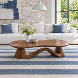 Live Edge Coffee Table with Free-Form Slab on Single S-Ribbon Disc-Foot Base - Arboriswood - 13
