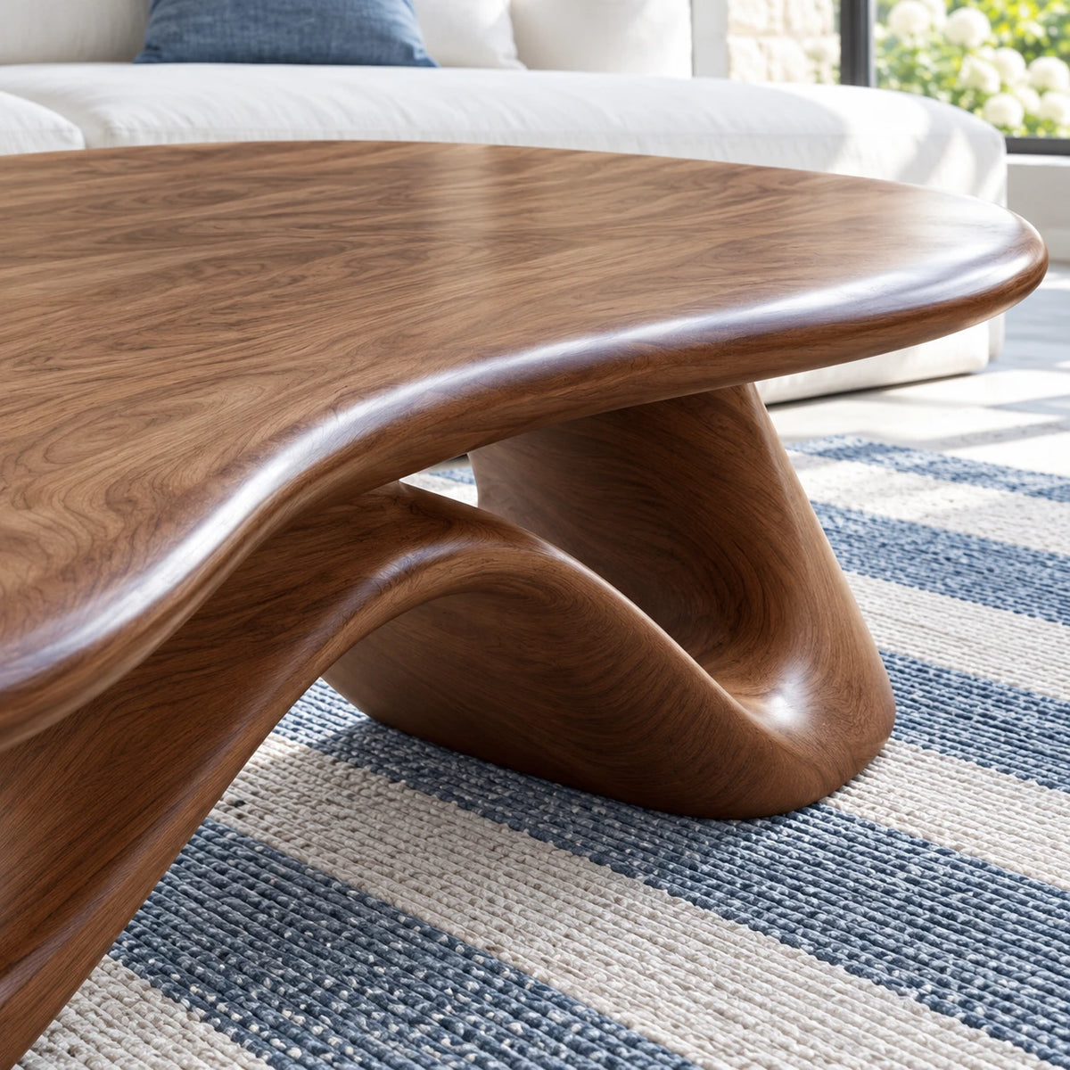 Live Edge Coffee Table with Free-Form Slab on Single S-Ribbon Disc-Foot Base - Arboriswood - 4