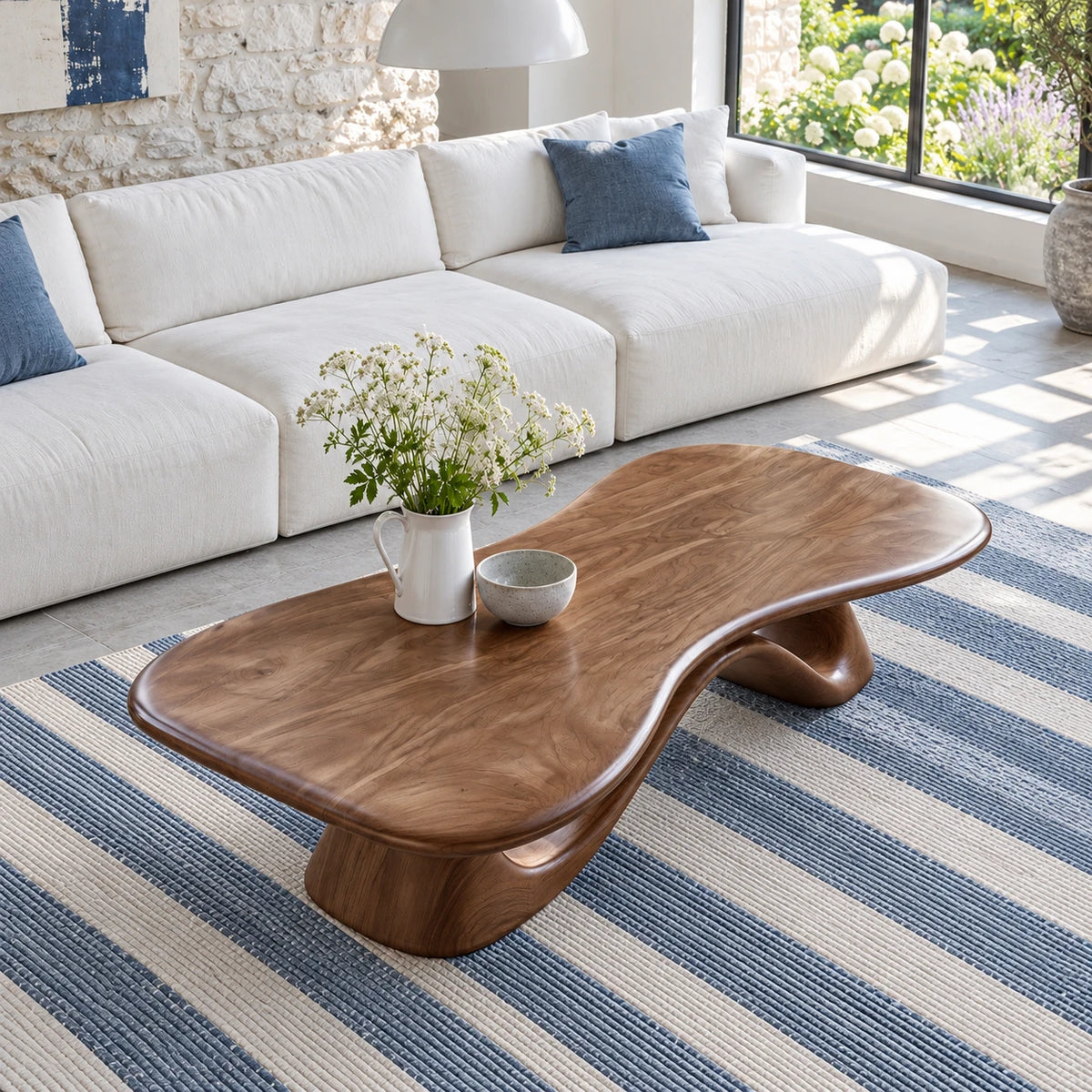 Live Edge Coffee Table with Free-Form Slab on Single S-Ribbon Disc-Foot Base - Arboriswood - 5