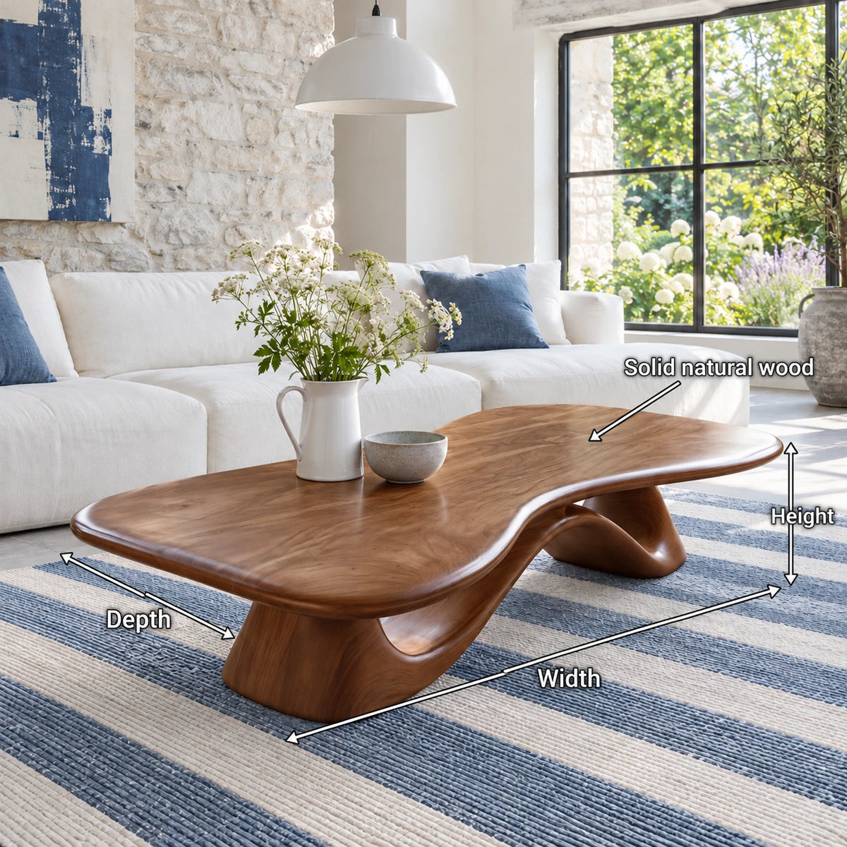 Live Edge Coffee Table with Free-Form Slab on Single S-Ribbon Disc-Foot Base - Arboriswood - 7