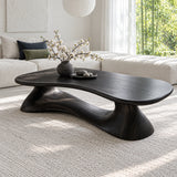 Live Edge Coffee Table with Peanut Twin-Lobe Slab on Splayed Column Legs - Arboriswood - 10