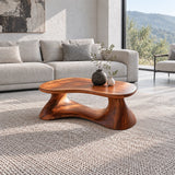 Live Edge Coffee Table with Peanut Twin-Lobe Slab on Splayed Column Legs - Arboriswood - 11