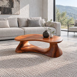 Live Edge Coffee Table with Peanut Twin-Lobe Slab on Splayed Column Legs - Arboriswood - 12