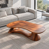 Live Edge Coffee Table with Peanut Twin-Lobe Slab on Splayed Column Legs - Arboriswood - 5