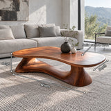 Live Edge Coffee Table with Peanut Twin-Lobe Slab on Splayed Column Legs - Arboriswood - 7
